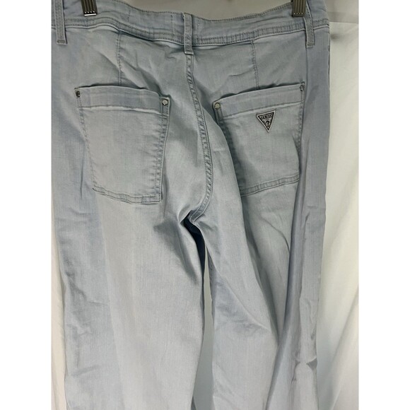 Guess USA Zoya Wide Leg Crop Jeans Light Wash  Size 26 - Picture 3 of 10